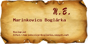 Marinkovics Boglárka névjegykártya